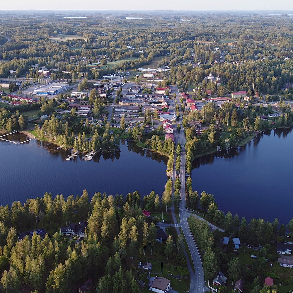 Ilmakuva Joutsan keskustasta.
